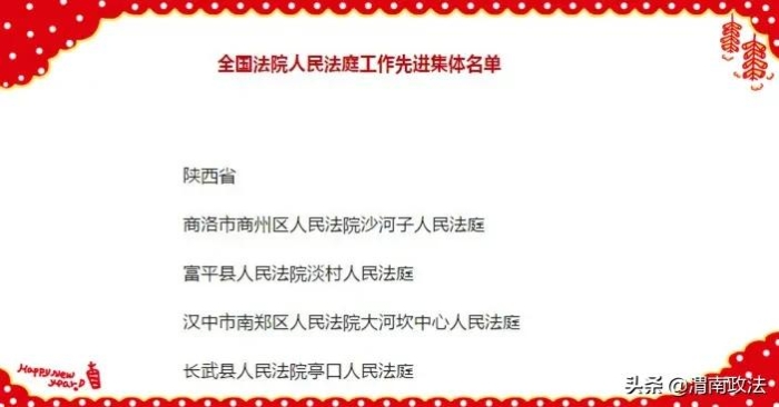喜讯!富平法院淡村人民法庭被授予全国人民法庭工作先进集体